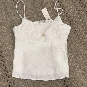 Abercrombie & Fitch White Spaghetti Strap Camisole